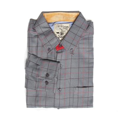 RSVLTS The Draper BorlandFlex Long Sleeve Flannel in Gray — front view
