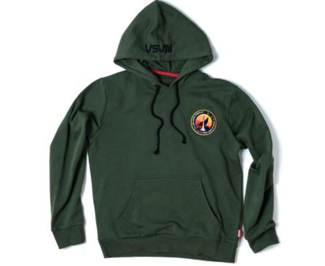 RSVLTS Wolves of Mars Performance Hoodie in Green — front view