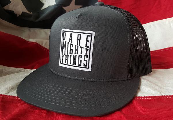 RSVLTS Dare Mighty Things Trucker Hat in Black — detail 2