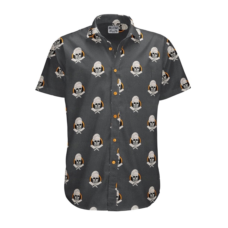 RSVLTS Cooking In RSVLTS KUNUFLEX Short Sleeve Shirt in Gray — front view