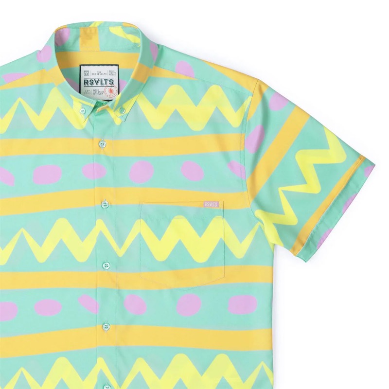 RSVLTS Egg KUNUFLEX Short Sleeve Shirt in Green — front view