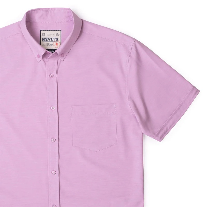 RSVLTS Amethyst Death Ray KUNUFLEX Short Sleeve Shirt in Purple — front view
