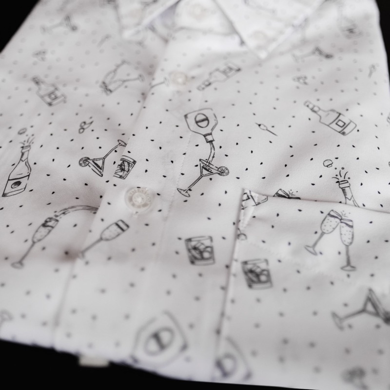 RSVLTS Bottoms Up Long Sleeve Shirt in White — front view