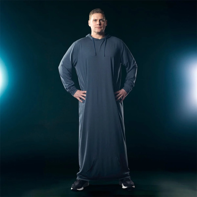 RSVLTS The Grim Sleeper performance cloak Performance Hoodie in Blue — front view