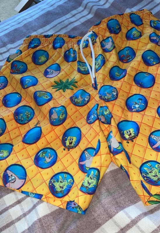 RSVLTS Party In My Pineapple Hybrid Shorts in Orange — front view