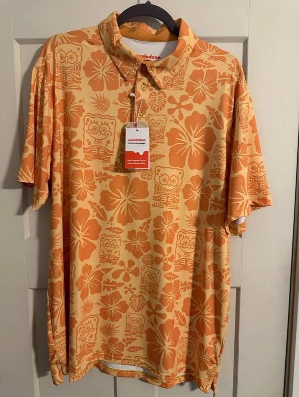 RSVLTS Spongebob Riviera Maya All-Day Polo in Orange — front view