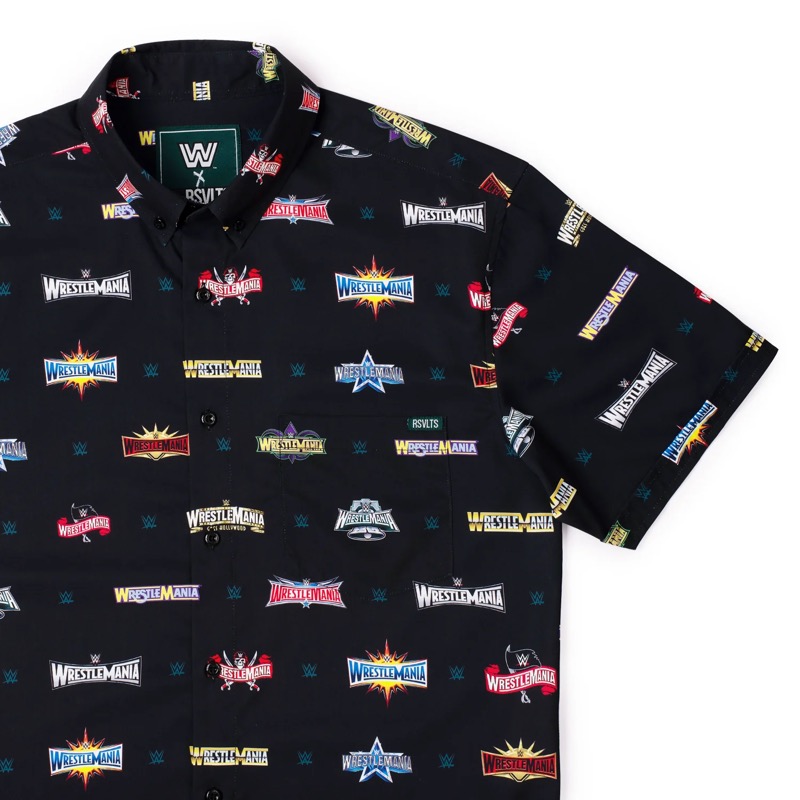 RSVLTS Mania Logos KUNUFLEX Short Sleeve Shirt in Black — front view