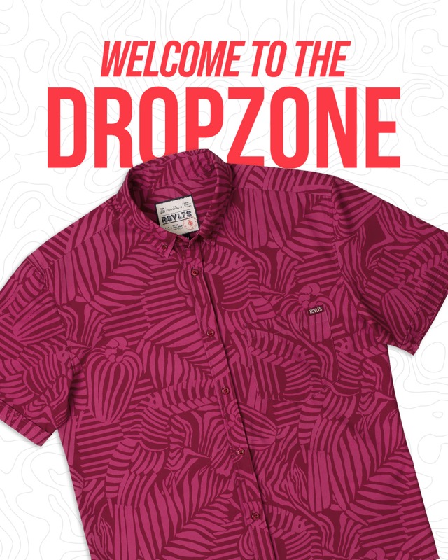 RSVLTS Toucan’t See Me KUNUFLEX Short Sleeve Shirt in Red — front view