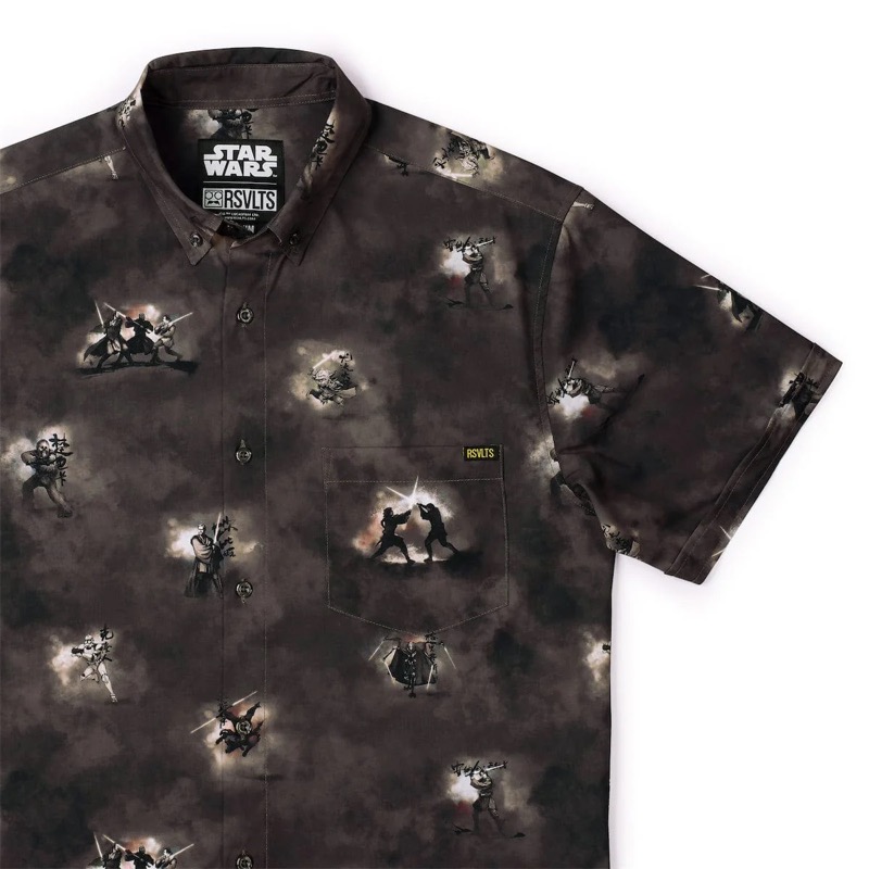 RSVLTS The Light and the Dark KUNUFLEX Short Sleeve Shirt in Brown — front view