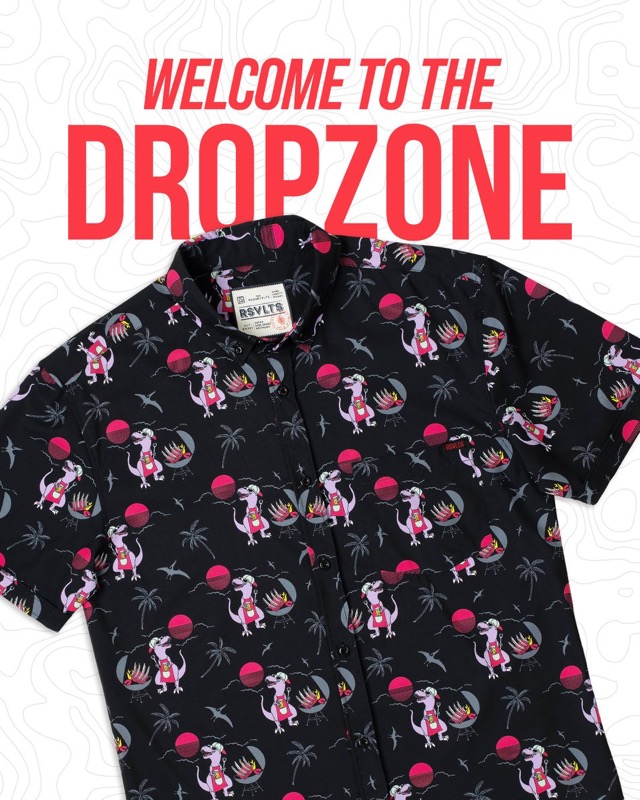 RSVLTS Prehistoric Pitmaster KUNUFLEX Short Sleeve Shirt in Black — front view