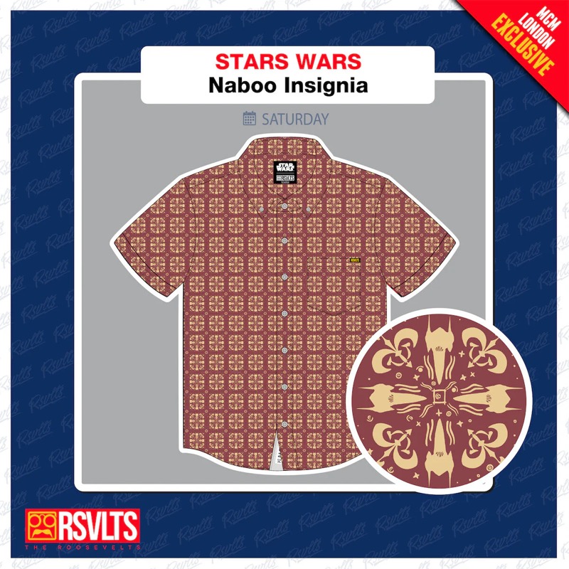 RSVLTS Naboo Insignia KUNUFLEX Short Sleeve Shirt in Red — front view