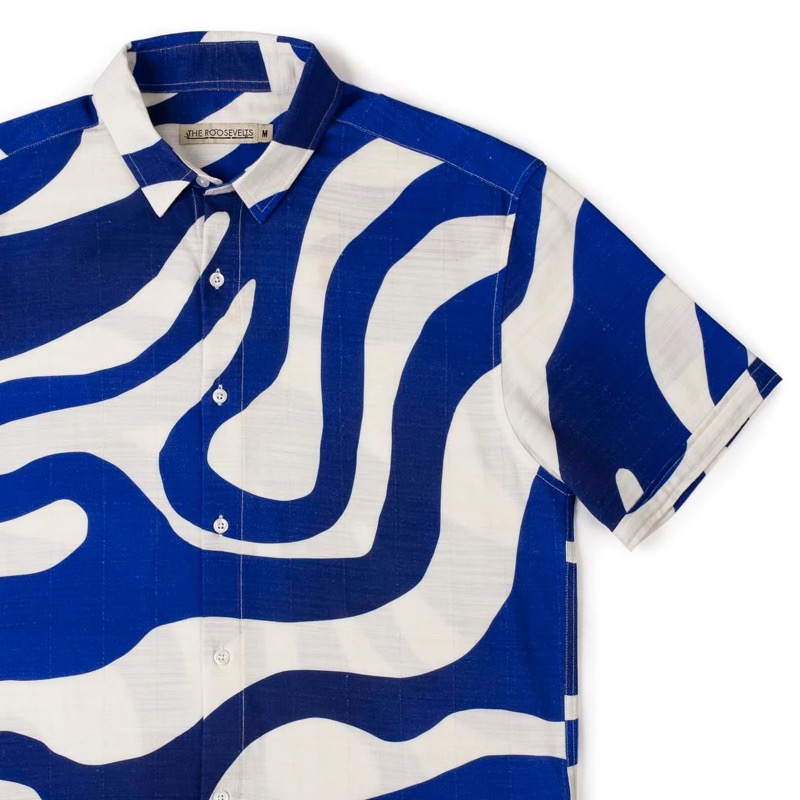 RSVLTS Bossa Nova KUNUFLEX Short Sleeve Shirt in White — front view