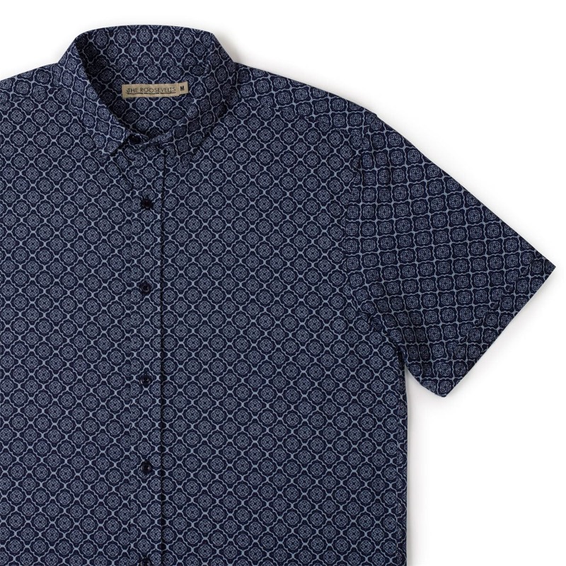 RSVLTS ‘Roccan Tiles (Bamboo) KUNUFLEX Short Sleeve Shirt — front view