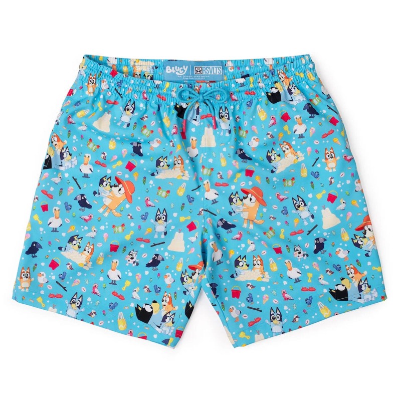 RSVLTS Beach Day Hybrid Shorts in Blue — front view