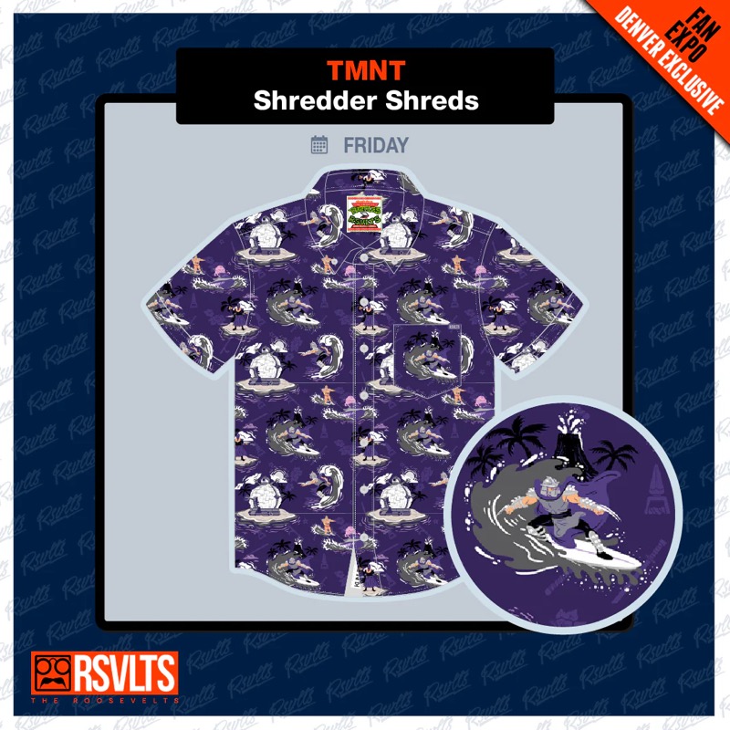 RSVLTS Shredder Shreds KUNUFLEX Short Sleeve Shirt in Purple — front view