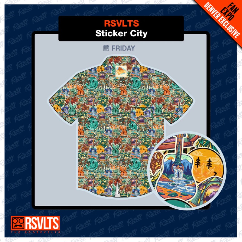 RSVLTS Sticker City KUNUFLEX Short Sleeve Shirt in Multicolor — front view