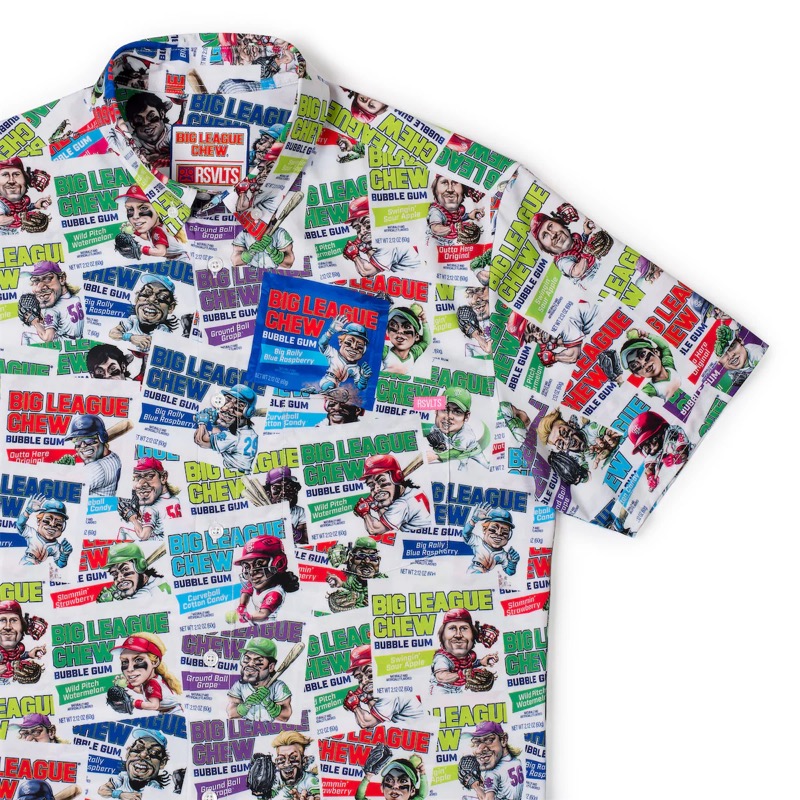 RSVLTS Fresh Pouches KUNUFLEX Short Sleeve Shirt in White — front view