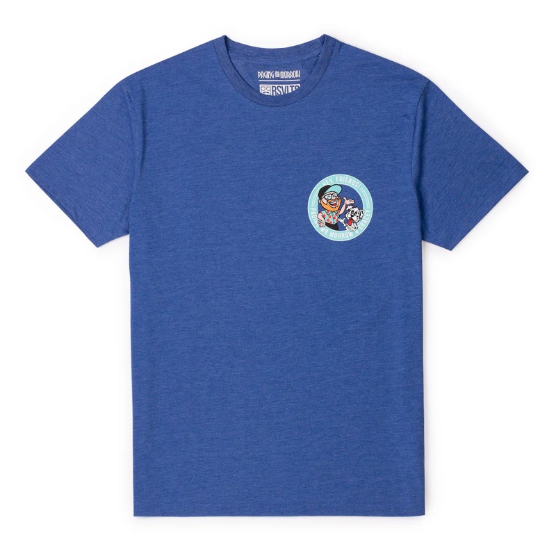 RSVLTS Morrow & Gracey Crewneck Tee in Blue — front view