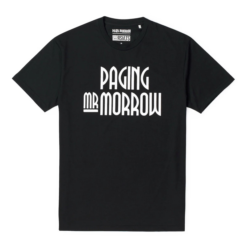 RSVLTS Paging Mr. Morrow Crewneck Tee in Black — front view