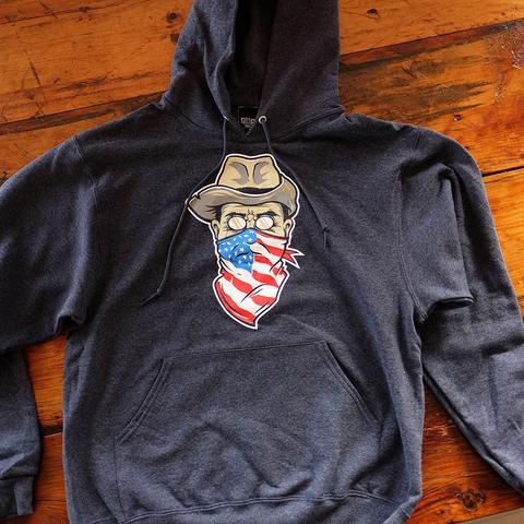 RSVLTS Teddy Rough Rider Performance Hoodie in Blue — front view