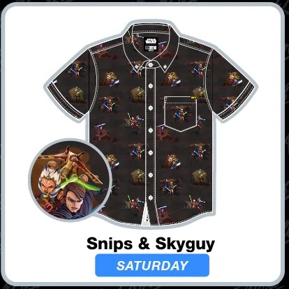 RSVLTS Snips & Skyguy KUNUFLEX Short Sleeve Shirt in Black — front view