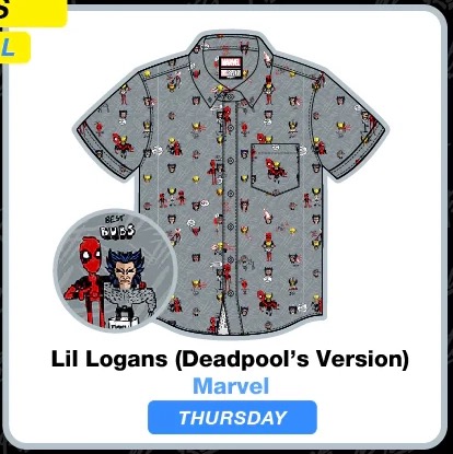 RSVLTS Lil Logans (Deadpool’s Version) KUNUFLEX Short Sleeve Shirt in Gray — front view