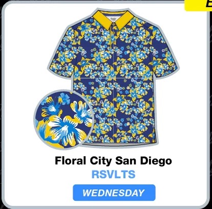 RSVLTS Floral City – San Diego 2024 All-Day Polo in Blue — front view