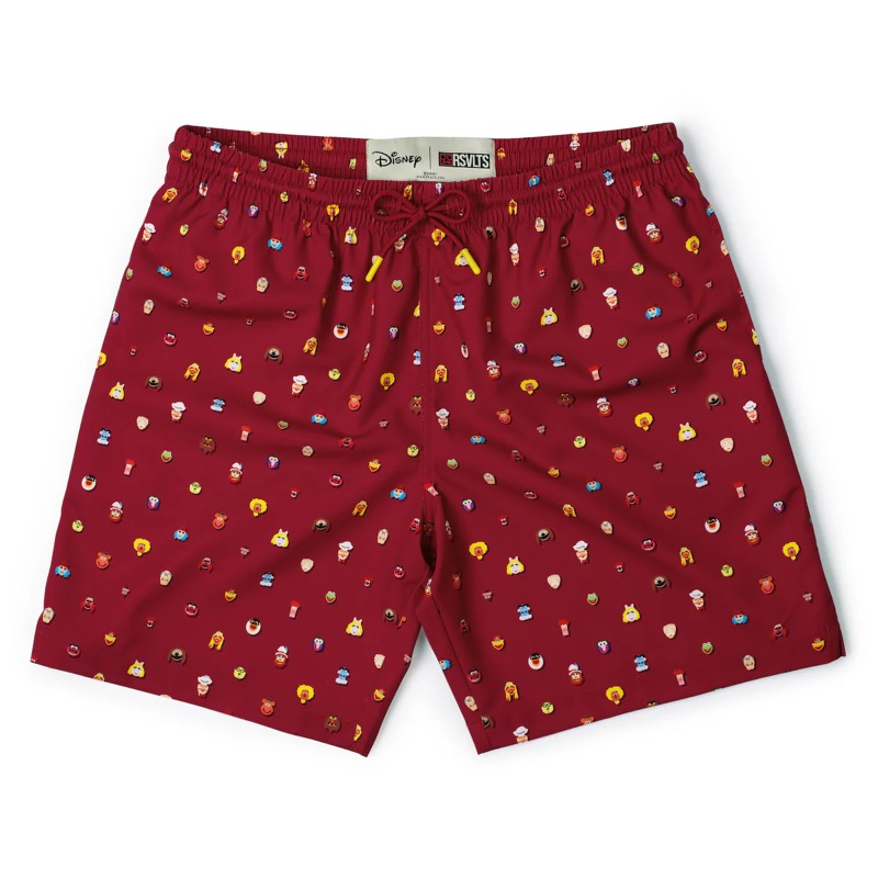 RSVLTS Lil Muppets Hybrid Shorts in Red — front view