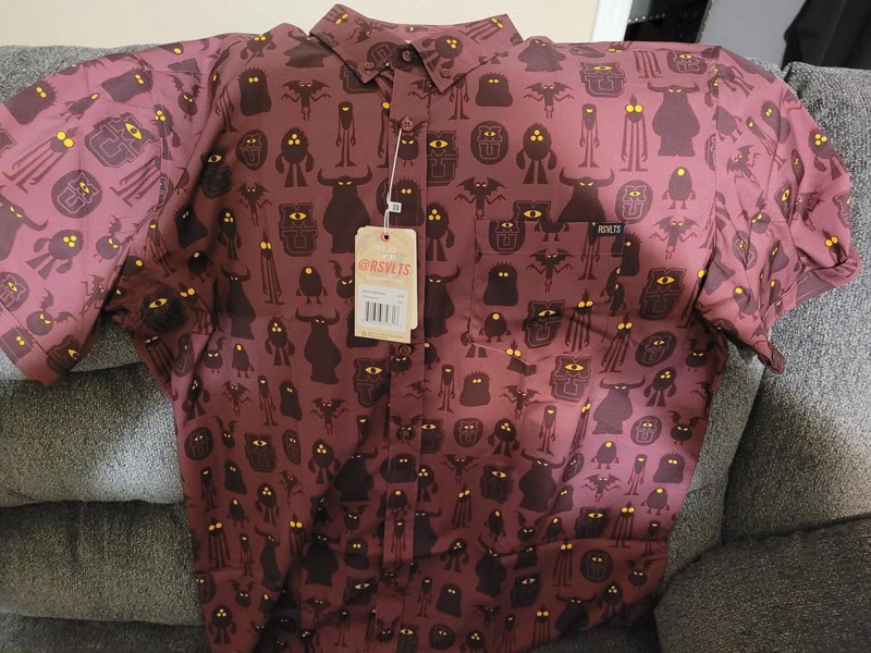 RSVLTS Eye See You KUNUFLEX Short Sleeve Shirt in Purple — front view