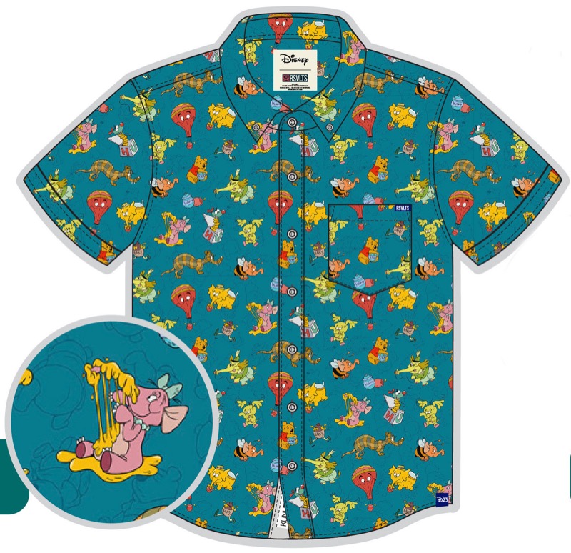 RSVLTS Heffalumps and Woozles KUNUFLEX Short Sleeve Shirt in Green — front view