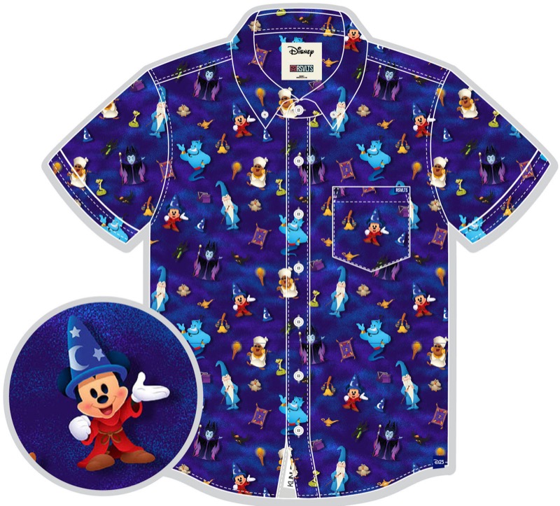 RSVLTS Magic and Mystery KUNUFLEX Short Sleeve Shirt in Blue — front view