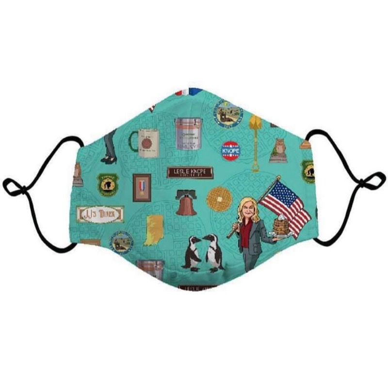 RSVLTS Leslie Knope Mask in Blue — front view