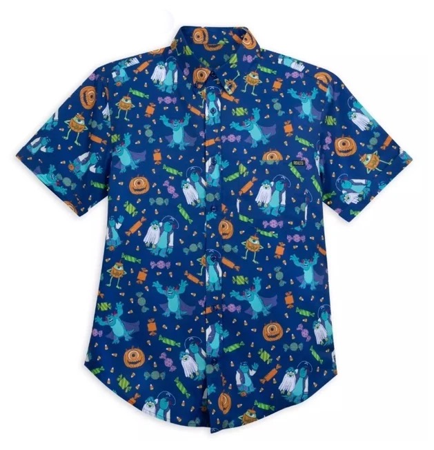 RSVLTS Scream-O-Ween KUNUFLEX Short Sleeve Shirt in Blue — front view