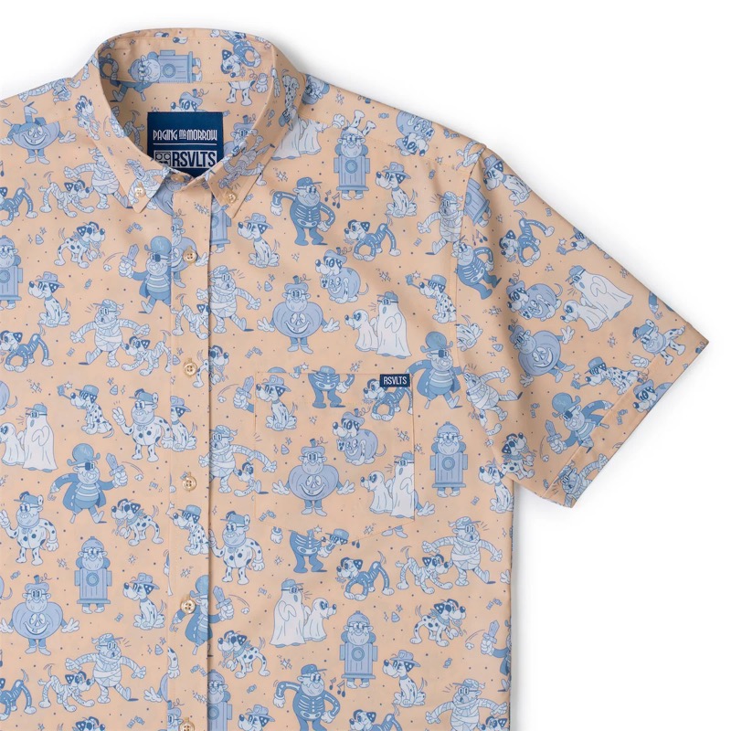 RSVLTS Happy Morroween KUNUFLEX Short Sleeve Shirt in Orange — front view