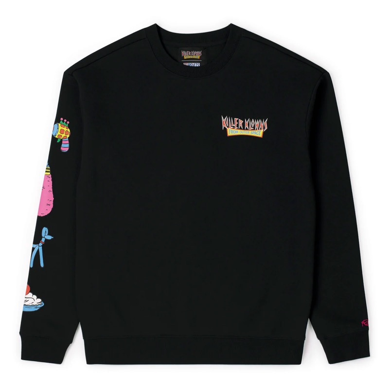 RSVLTS All We Wanna Do Is Kill You Crewneck Sweatshirt in Black — front view