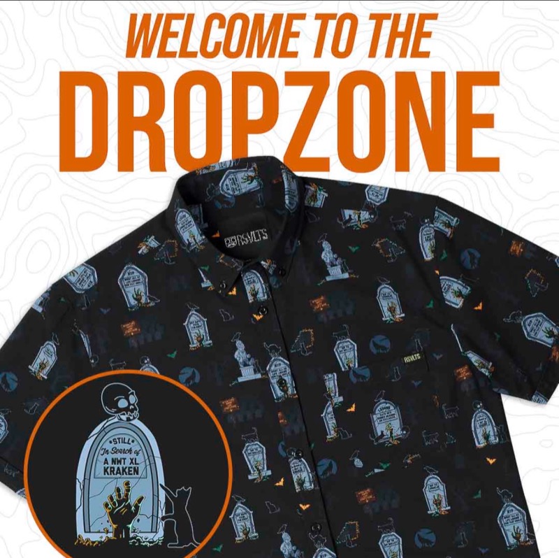 RSVLTS Shop ‘Til You Drop KUNUFLEX Short Sleeve Shirt in Black — front view