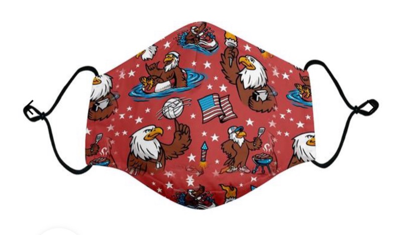 RSVLTS Grills Chills and Bills Mask in Red — front view