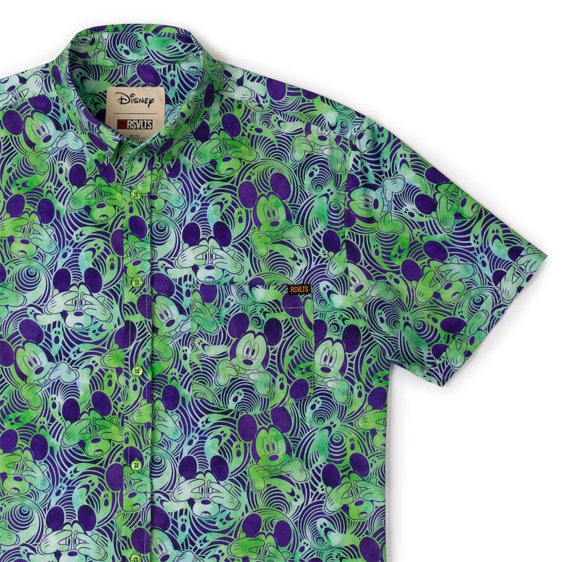 RSVLTS Haunted Mouse KUNUFLEX Short Sleeve Shirt in Green — front view
