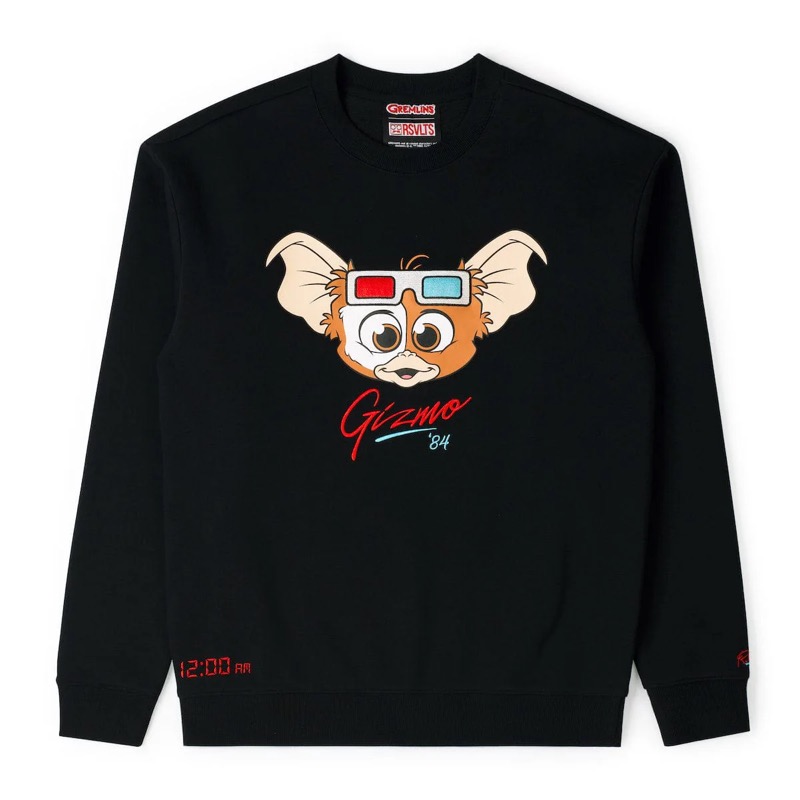 RSVLTS Gizmo ’84 Crewneck Sweatshirt in Black — front view