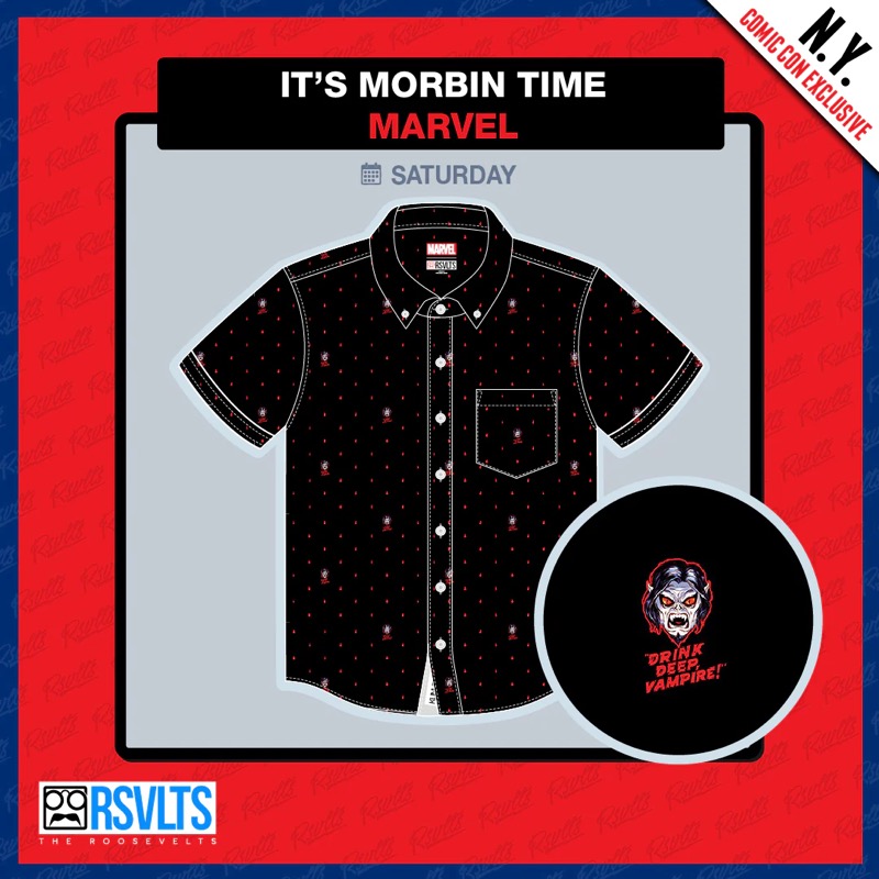 RSVLTS It’s Morbin Time KUNUFLEX Short Sleeve Shirt in Black — front view