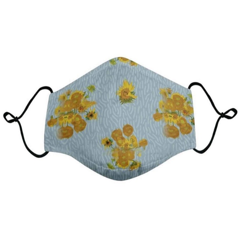 RSVLTS Sunflowers Mask in Blue — front view