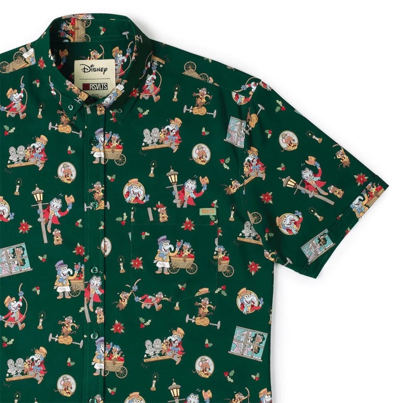 RSVLTS The Storytellers KUNUFLEX Short Sleeve Shirt in Green — front view
