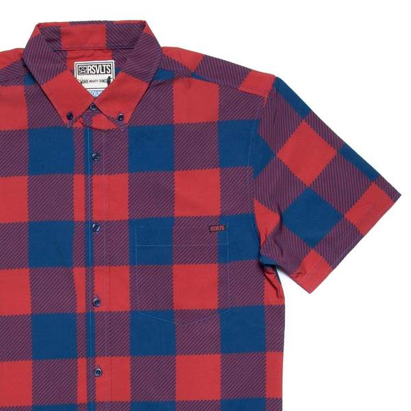 RSVLTS Picnic Table KUNUFLEX Short Sleeve Shirt in Red — front view