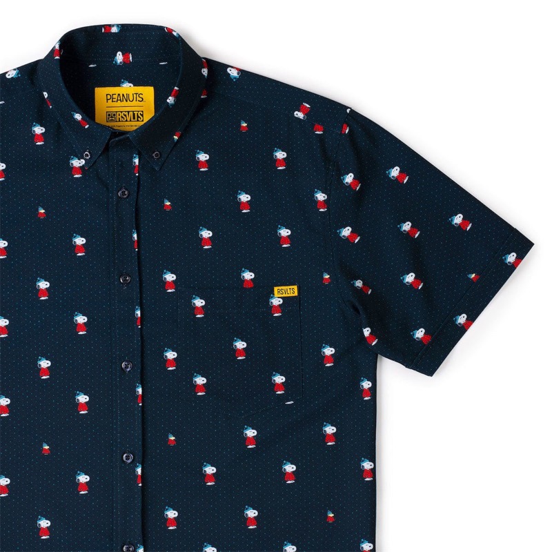 RSVLTS Keepin’ It Cozy KUNUFLEX Short Sleeve Shirt in Blue — front view