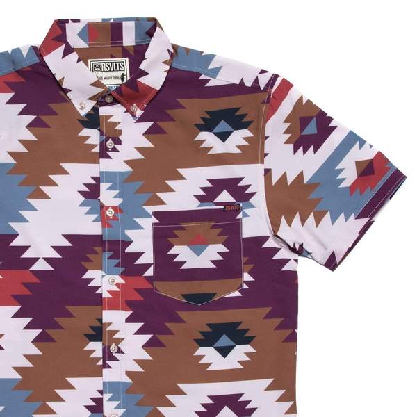 RSVLTS Jackson KUNUFLEX Short Sleeve Shirt in Brown — front view