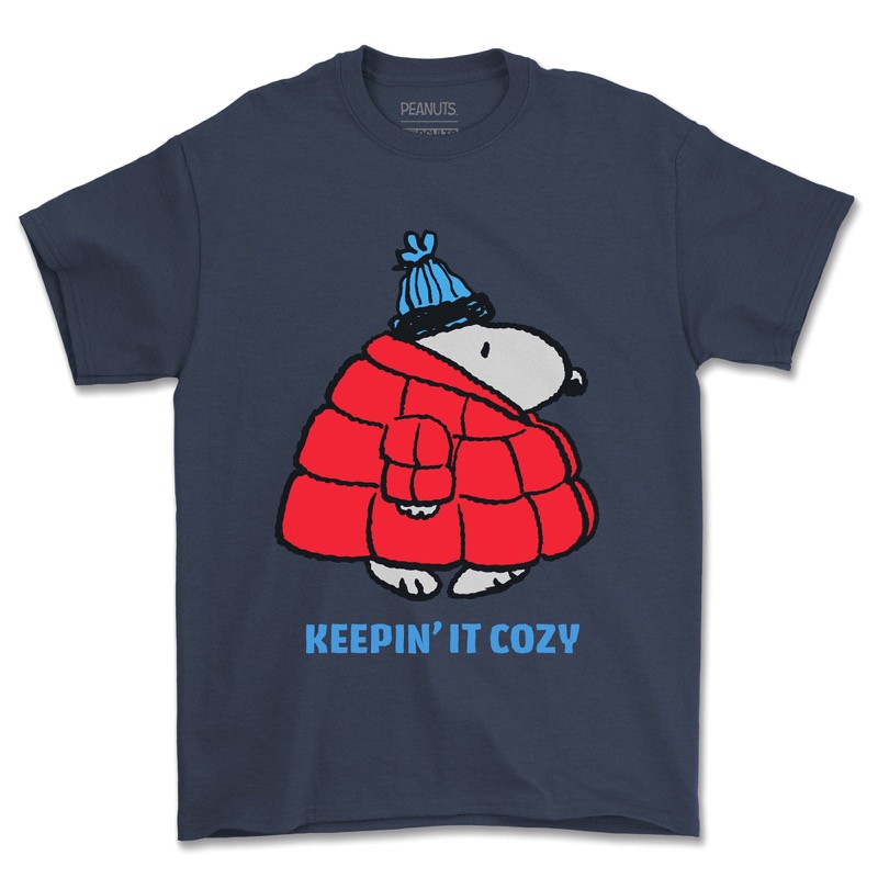 RSVLTS Keepin’ It Cozy Crewneck Tee in Blue — front view