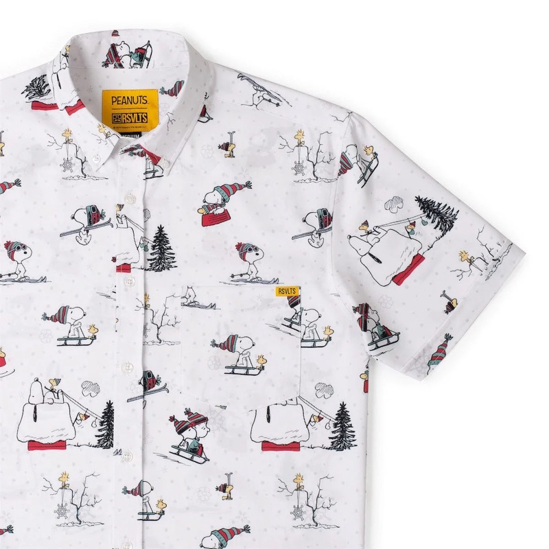 RSVLTS Snow Cool KUNUFLEX Short Sleeve Shirt in White — front view