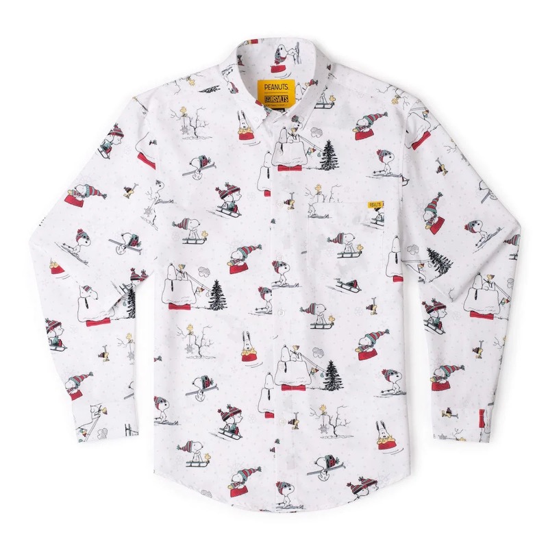RSVLTS Snow Cool Long Sleeve Shirt in White — front view