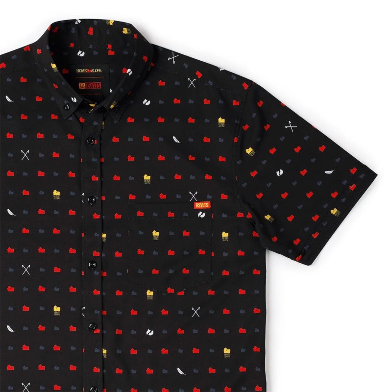 RSVLTS The Silver Tuna KUNUFLEX Short Sleeve Shirt in Black — front view