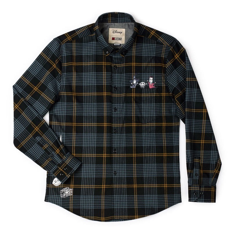 RSVLTS Lock, Shock and Barrel BorlandFlex Long Sleeve Flannel in Blue — front view